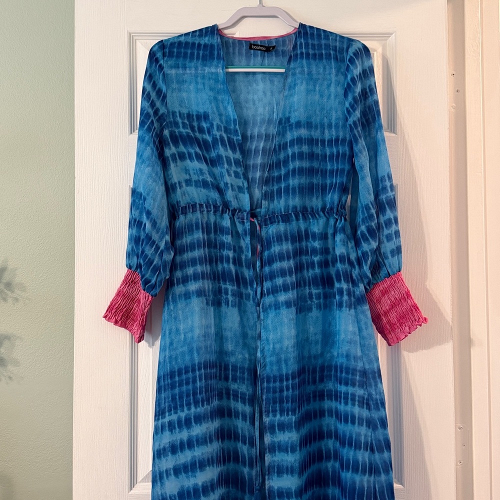 Boohoo Blue and Hot Pink Coverup
